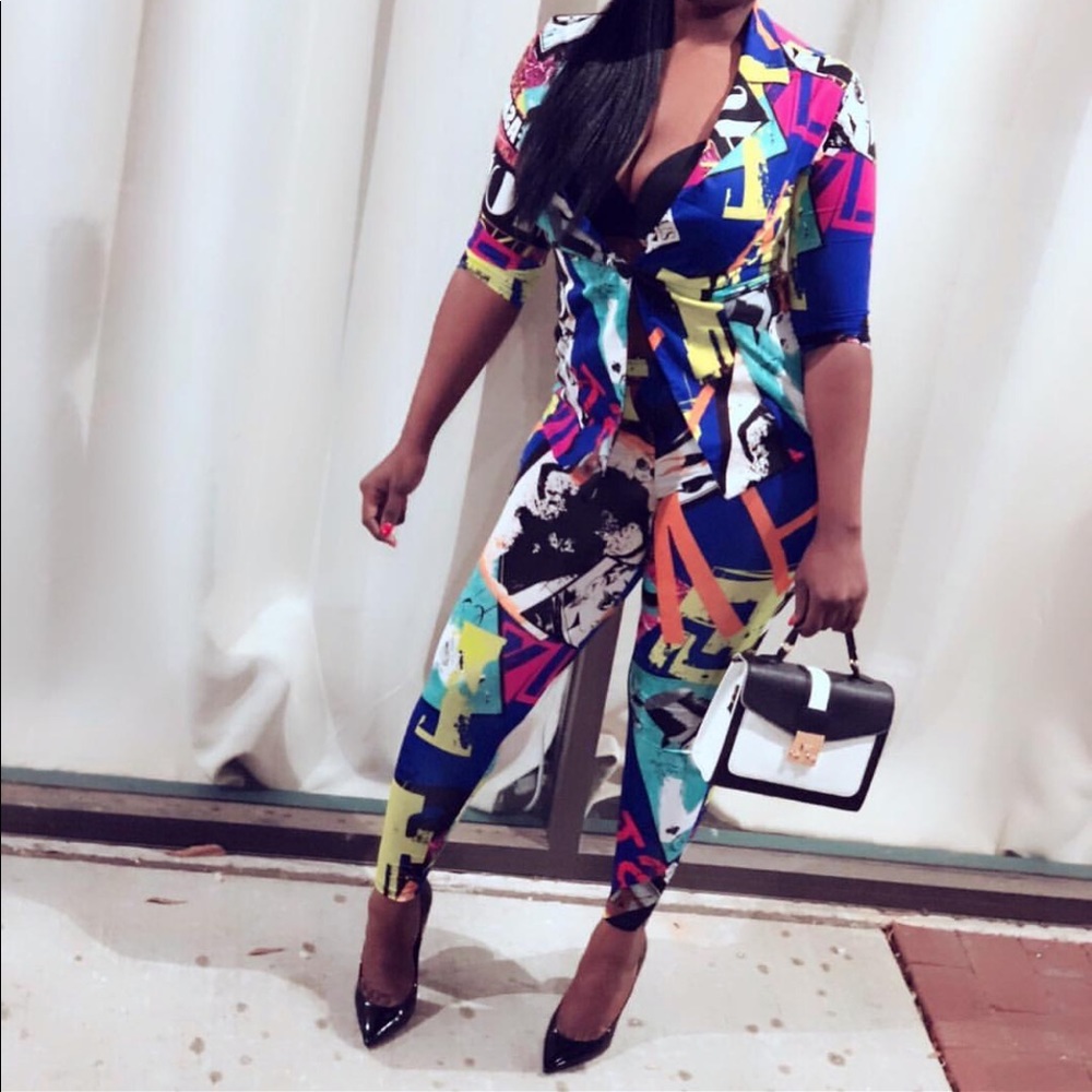 Multicolor two piece set